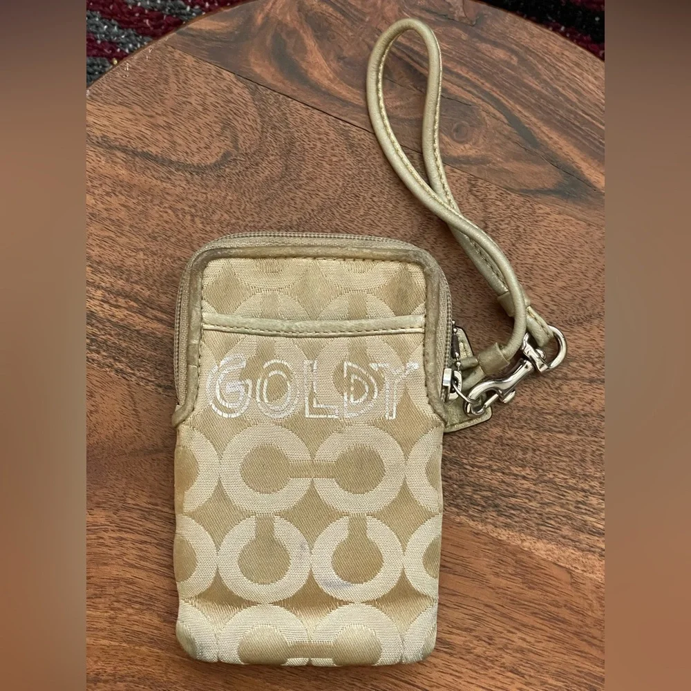 Coach Poppy Chan Goldy Wristlet with Box